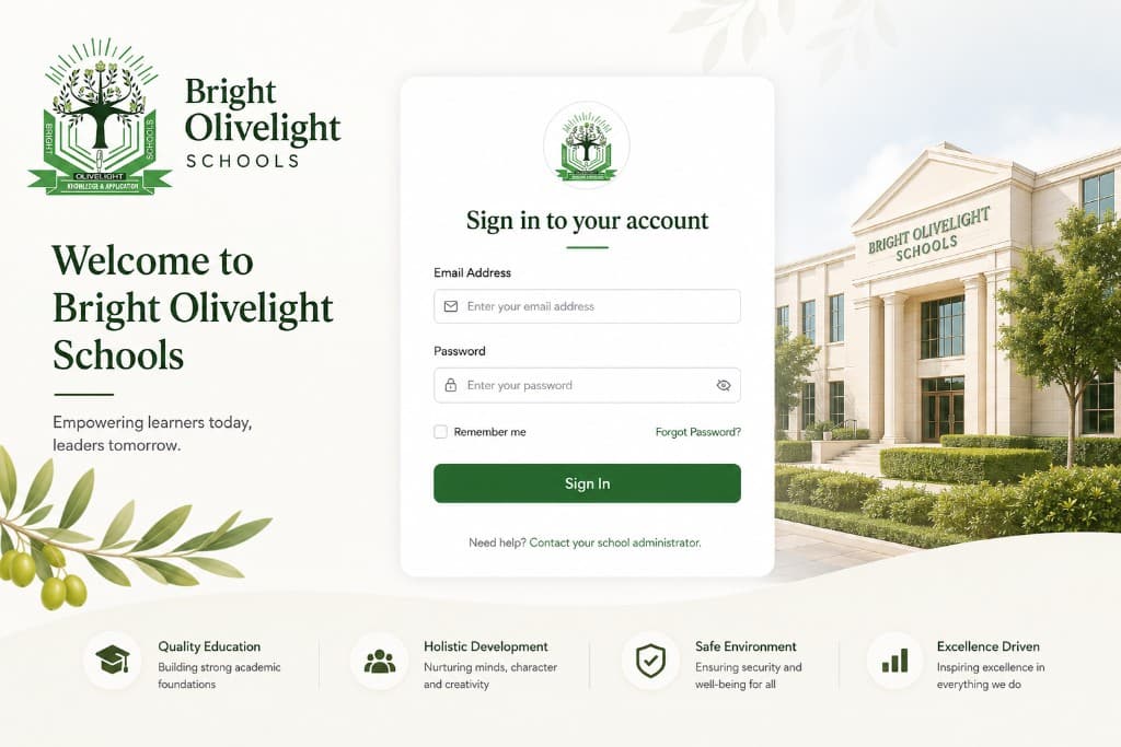 Bright Olivelight Schools — live product preview